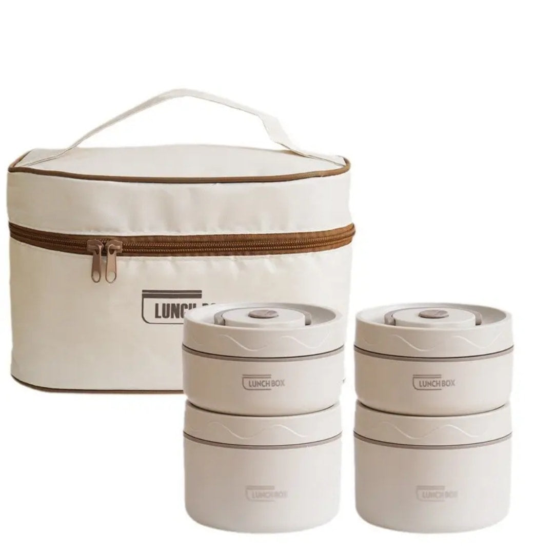 High Quality Insulated Round Bento Box 304 Ss Box Lunch Thermal Portable Microwaveable Loncheras With Bag