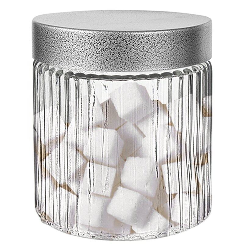 Glass Storage Jar Set | Airtight Kitchen Containers with Black Lids