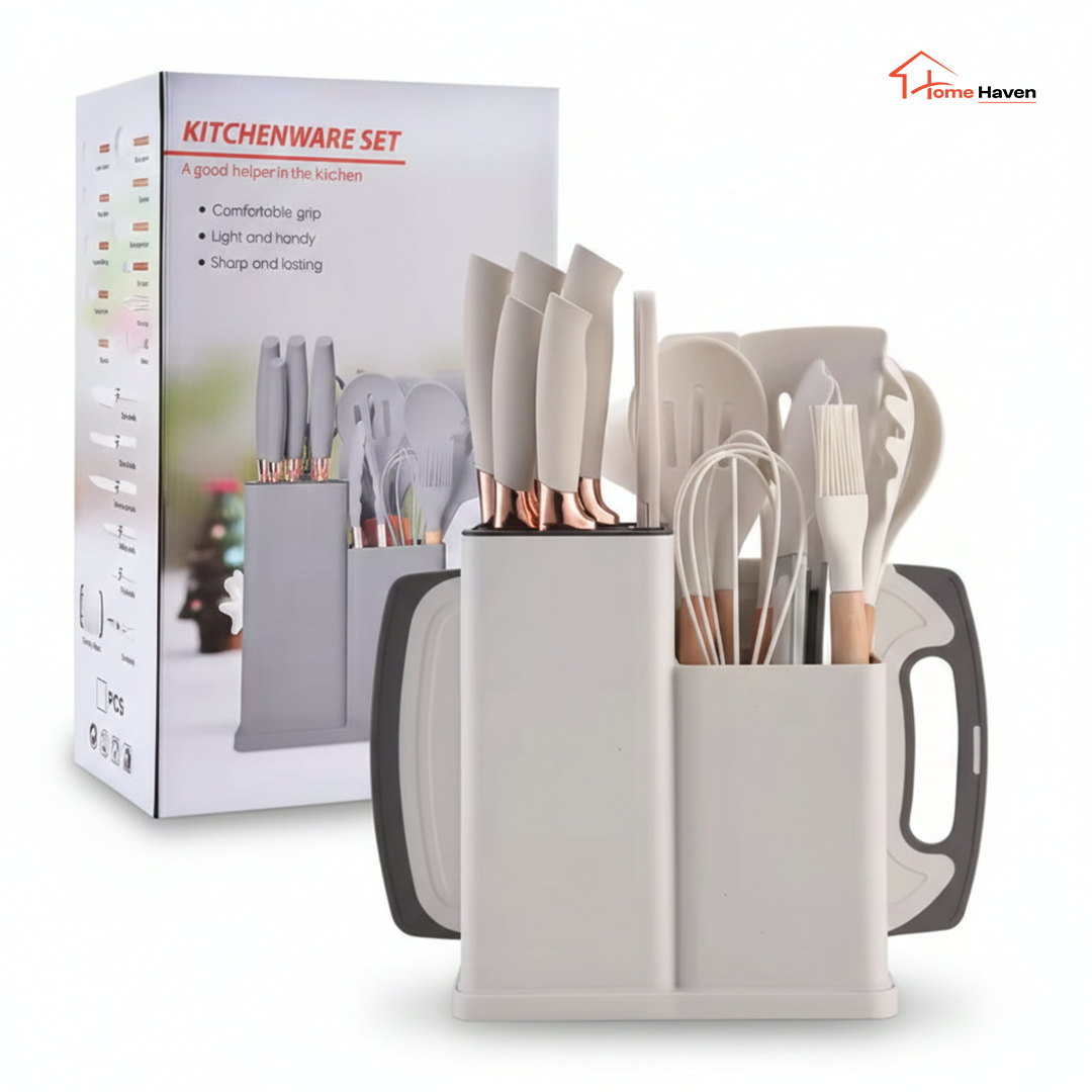 19 piece silicone kitchen utensil set