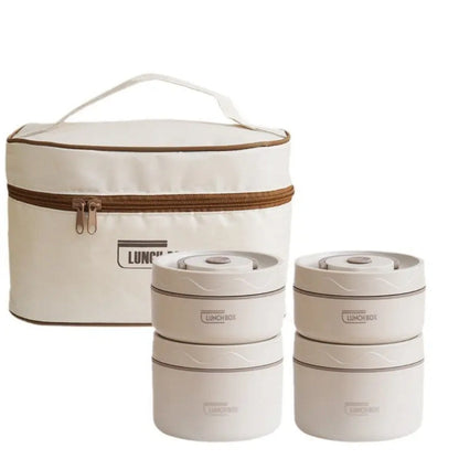 High Quality Insulated Round Bento Box 304 Ss Box Lunch Thermal Portable Microwaveable Loncheras With Bag
