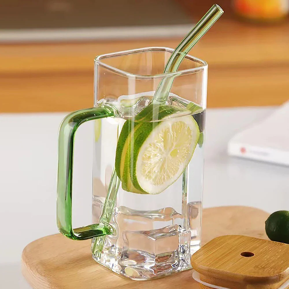 Borosilicate glass mug with bamboo lid