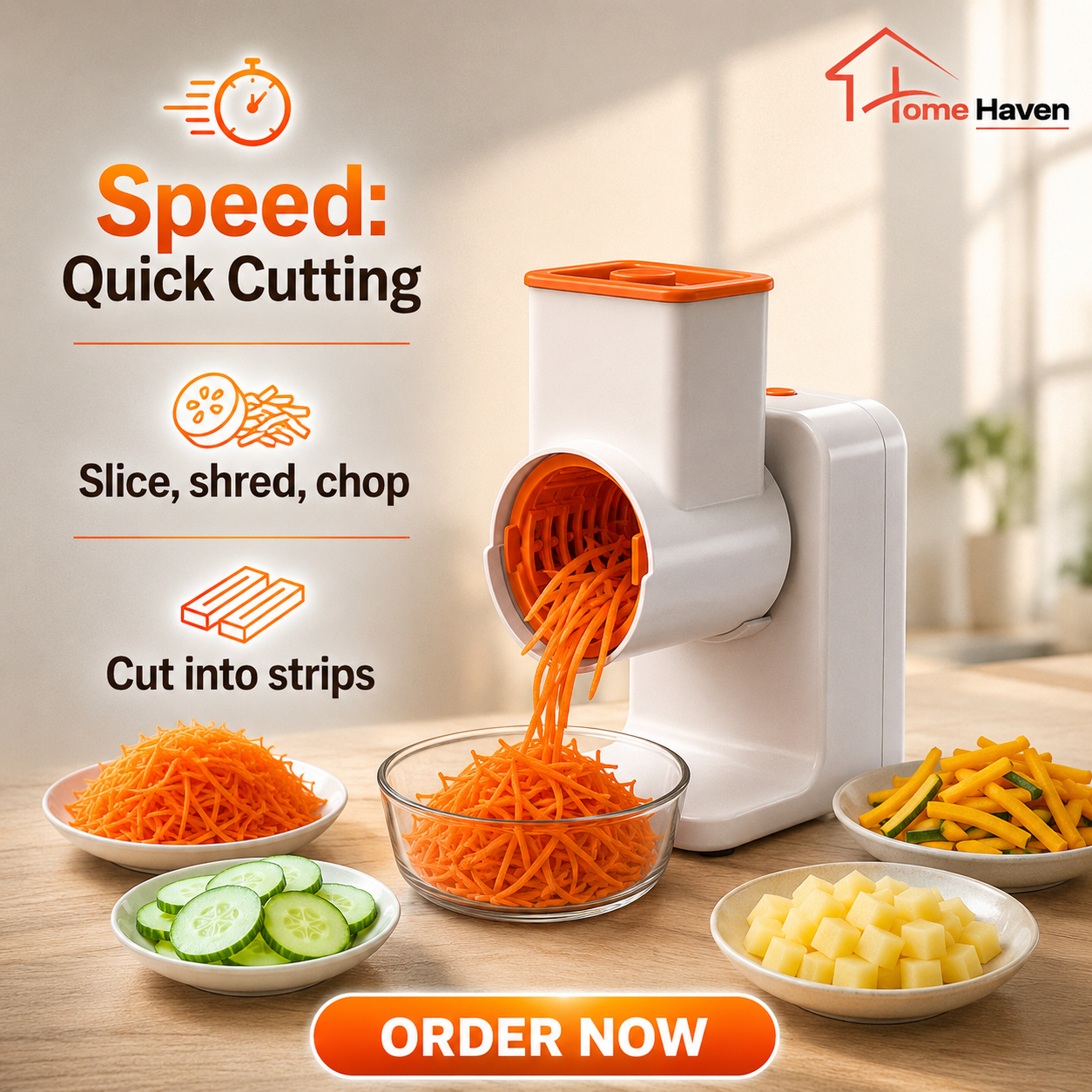 Electric Professional Vegetable Chopper | 6-Blade Stainless Steel Rechargeable Food Cutter (3000mAh)