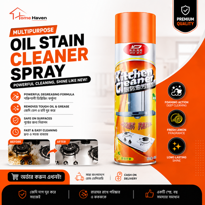 Multipurpose Kitchen Degreaser Spray | Foaming Oil & Grease Cleaner for Oven, Stove & Kitchen Surfaces