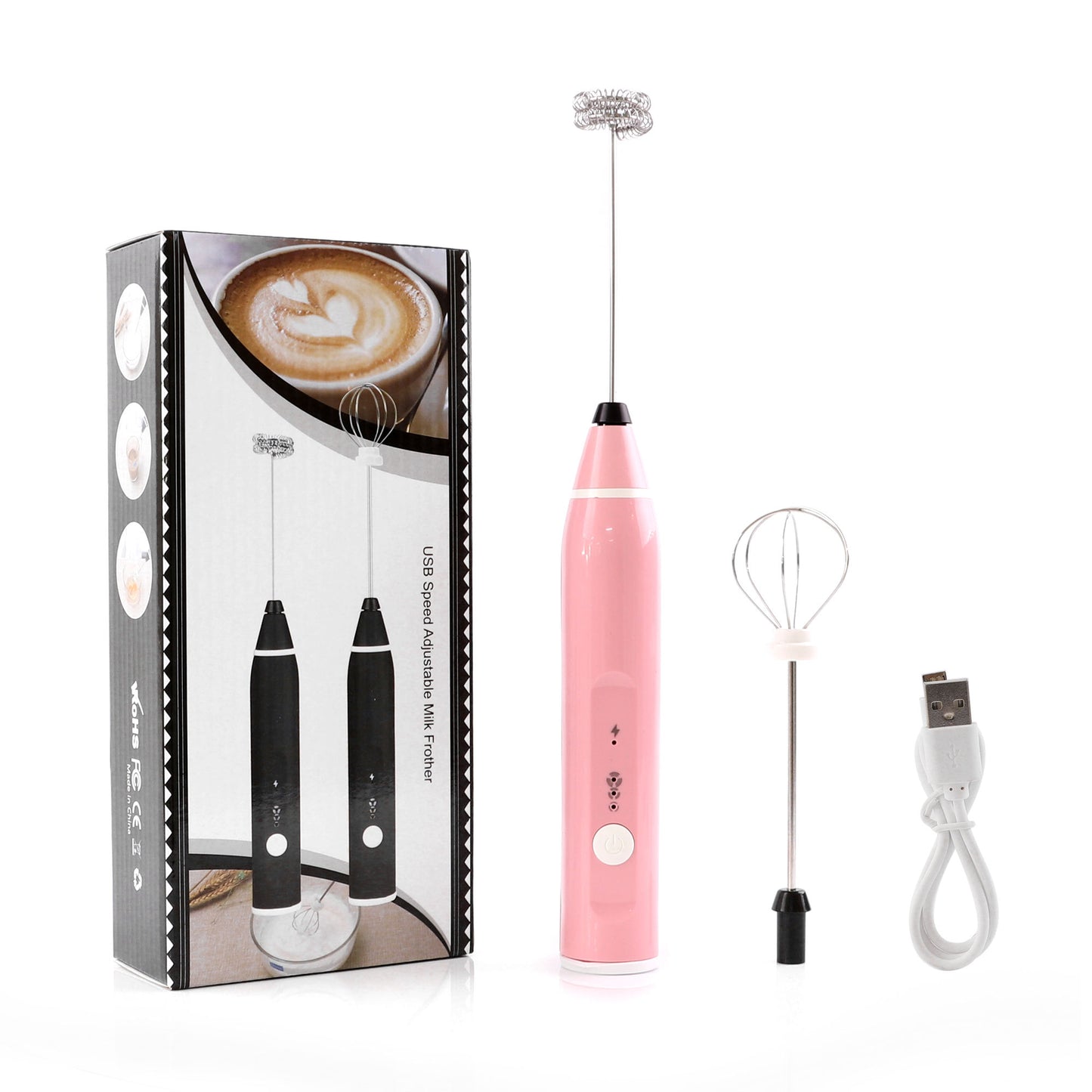 USB Rechargeable Electric Milk Frother | Handheld Milk Foamer & Egg Beater