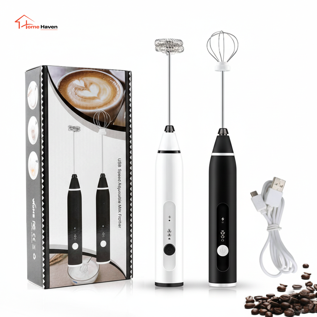 USB Rechargeable Electric Milk Frother | Handheld Milk Foamer & Egg Beater