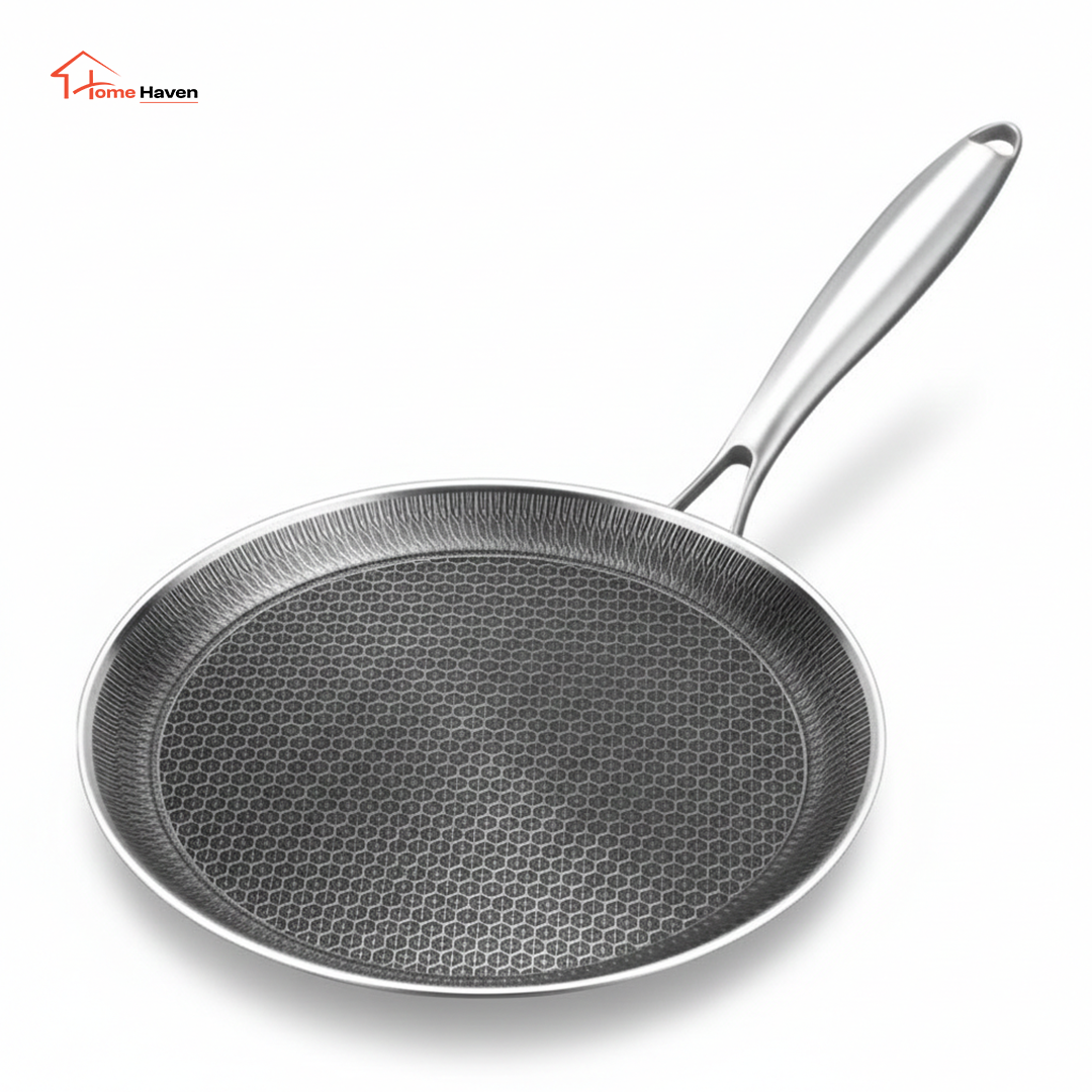 Stainless Steel Honeycomb Non-Stick Frying Pan | Pancake, Egg & Grilled Steak Pan
