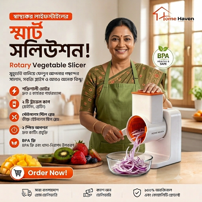 Electric Professional Vegetable Chopper | 6-Blade Stainless Steel Rechargeable Food Cutter (3000mAh)