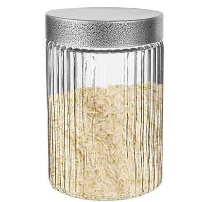 Glass Storage Jar Set | Airtight Kitchen Containers with Black Lids