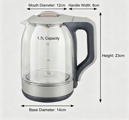1.8L Electric Kettle 1500W | Fast Boiling Water Heater for Home & Office