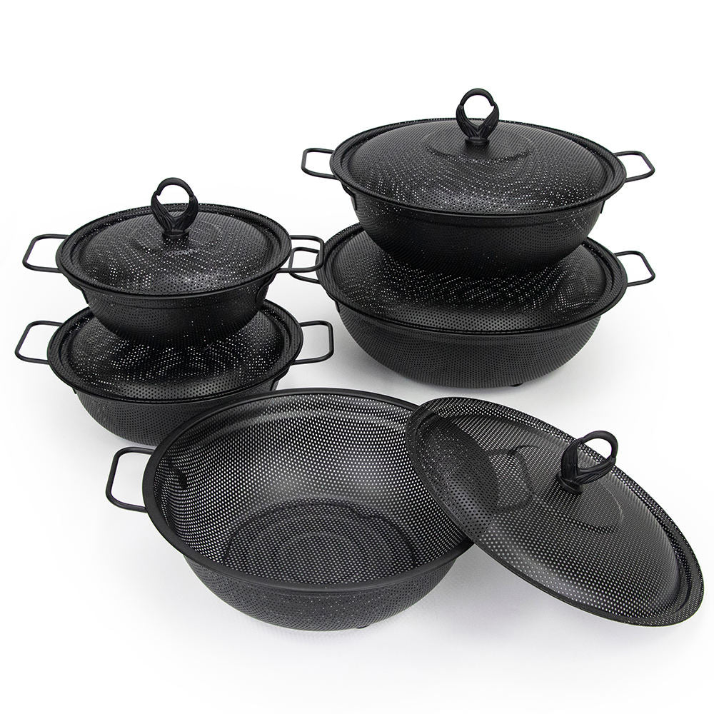 Yurtrain Metal Kitchen Utensils with Lid – Fruit Plate &amp; Drain Basket  Single