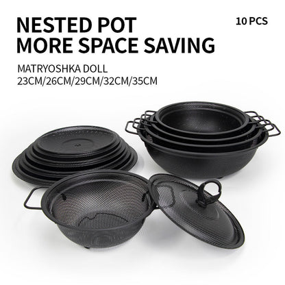 Yurtrain Metal Kitchen Utensils with Lid – Fruit Plate &amp; Drain Basket  Single