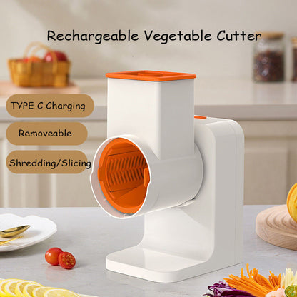 Electric Professional Vegetable Chopper | 6-Blade Stainless Steel Rechargeable Food Cutter (3000mAh)