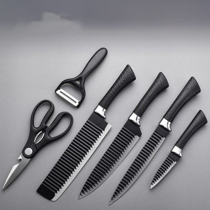 6-Piece Kitchen Knife Set with Chef Scissors & Ceramic Peeler | Non-Stick Coated Stainless Steel Blades