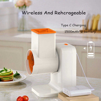 Electric Professional Vegetable Chopper | 6-Blade Stainless Steel Rechargeable Food Cutter (3000mAh)