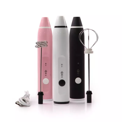 USB Rechargeable Electric Milk Frother | Handheld Milk Foamer & Egg Beater