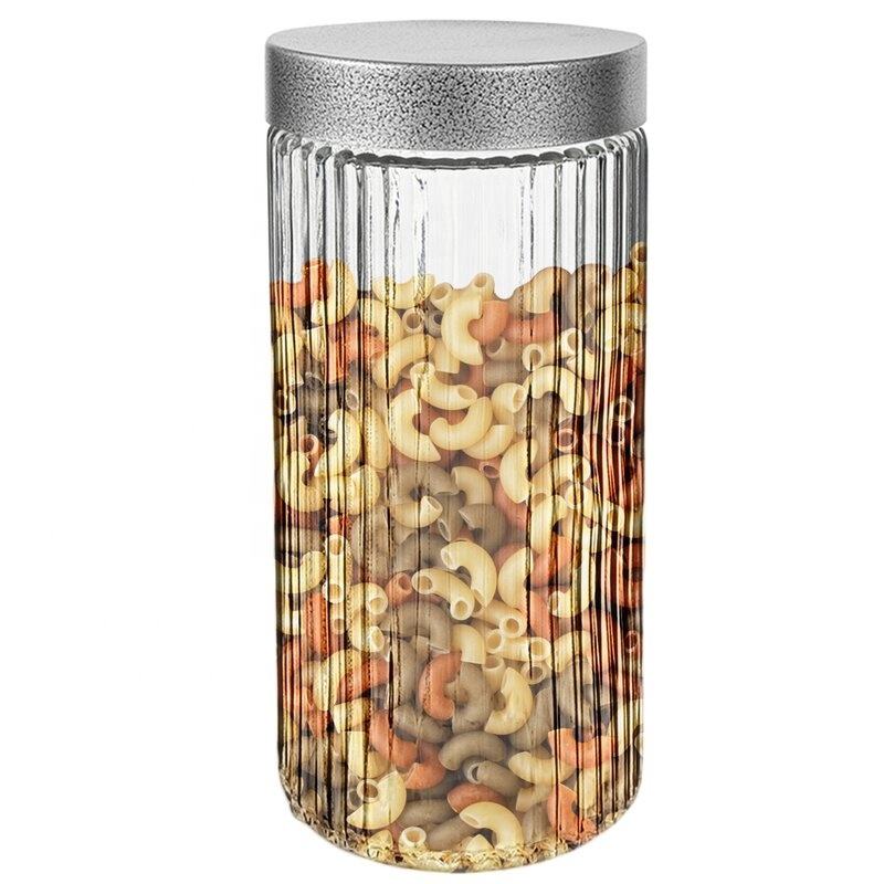 Glass Storage Jar Set | Airtight Kitchen Containers with Black Lids
