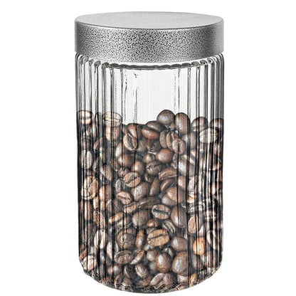 Glass Storage Jar Set | Airtight Kitchen Containers with Black Lids