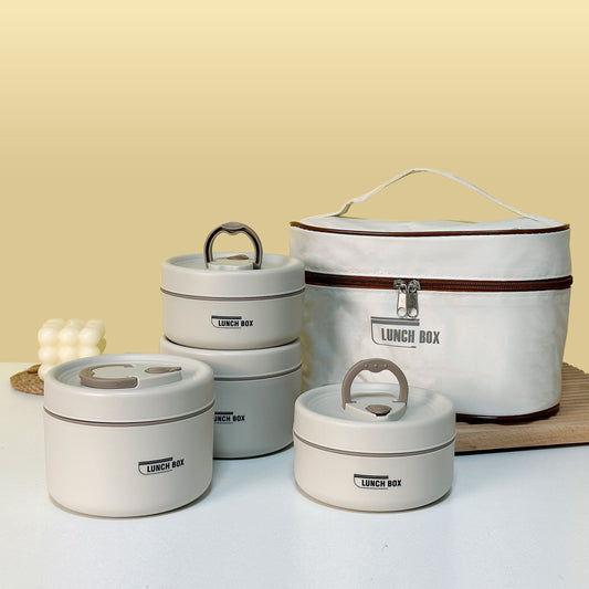 High Quality Insulated Round Bento Box 304 Ss Box Lunch Thermal Portable Microwaveable Loncheras With Bag