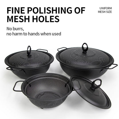 Yurtrain Metal Kitchen Utensils with Lid – Fruit Plate &amp; Drain Basket  Single