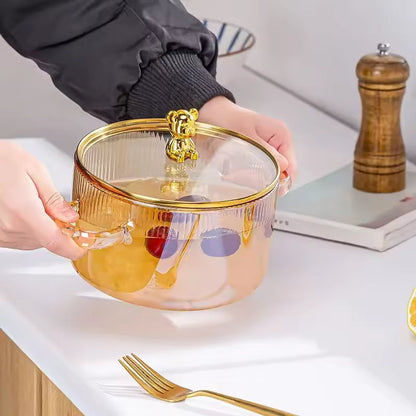 Heat resistant borosilicate glass pot