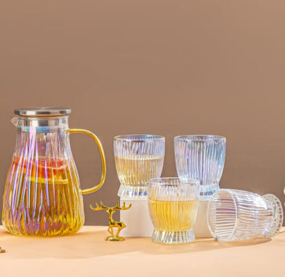 Heat resistant glass jug with lid
