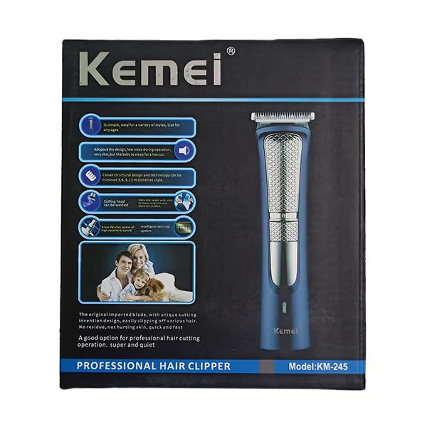 Kemei KM-245 Professional Beard Clipper | Rechargeable Hair & Beard Trimmer