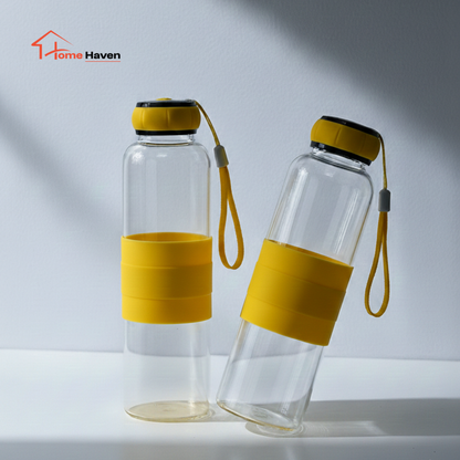 Leak proof borosilicate water bottle