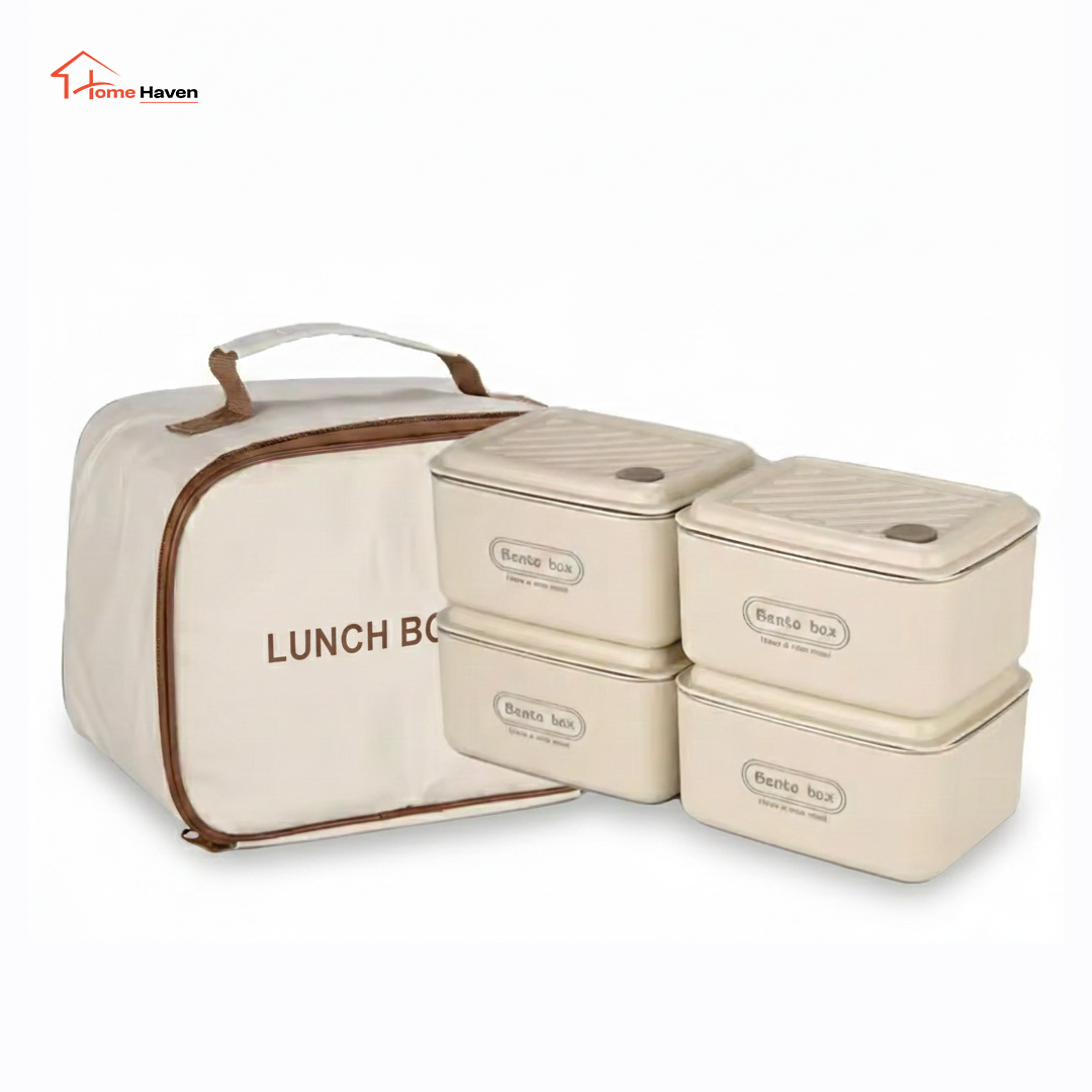 Stainless Steel Lunch Box Set with Bag | 3-Tier Stackable Food Container