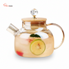 Luxury transparent glass teapot set front view