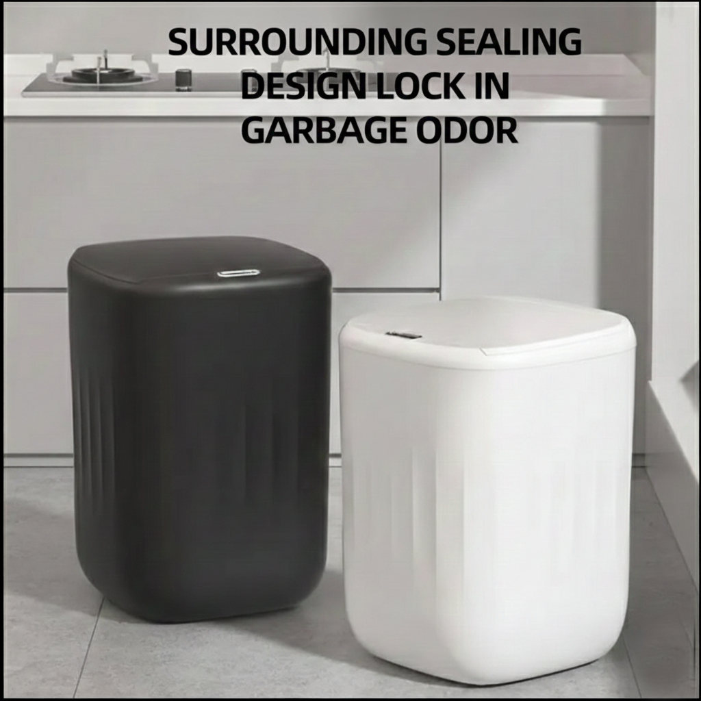 Motion sensor trash can lid open