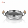Stainless Steel Mini Wok Pan with Wooden Handle | Small Hot Pot & Frying Pan for Home & Restaurant