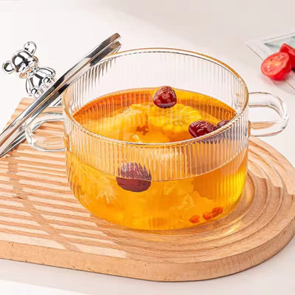 High Borosilicate Glass Stew Pot – 1.5L Transparent Soup Pot