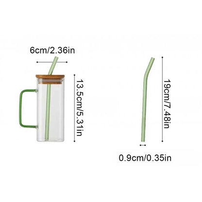 400ml Square Glass Cup with Handle