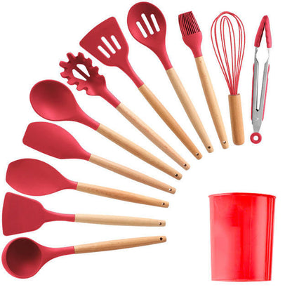 Silicone kitchen utensil set with box