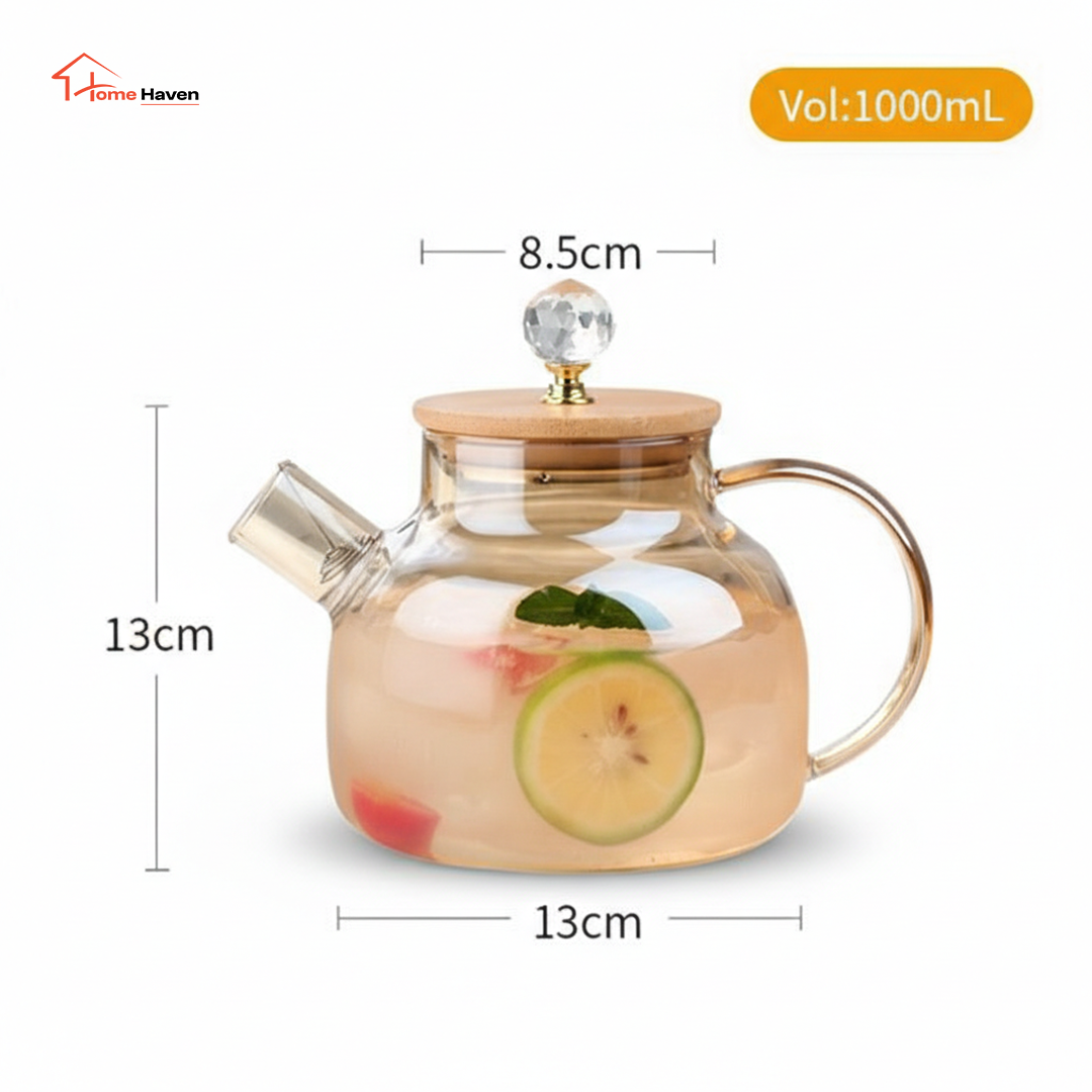 Transparent glass tea cups set