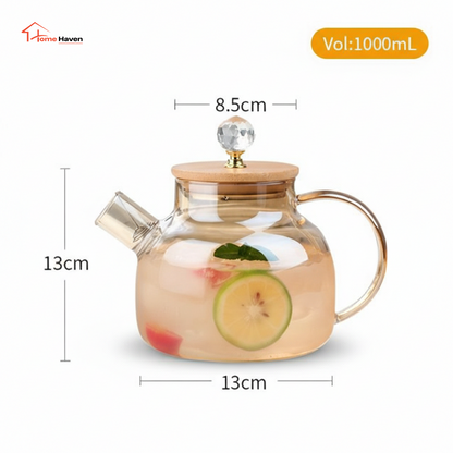 Transparent glass tea cups set
