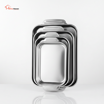 Supplier Rectangle Baking Pan Stainless Steel Food Serving Tray Without Lid