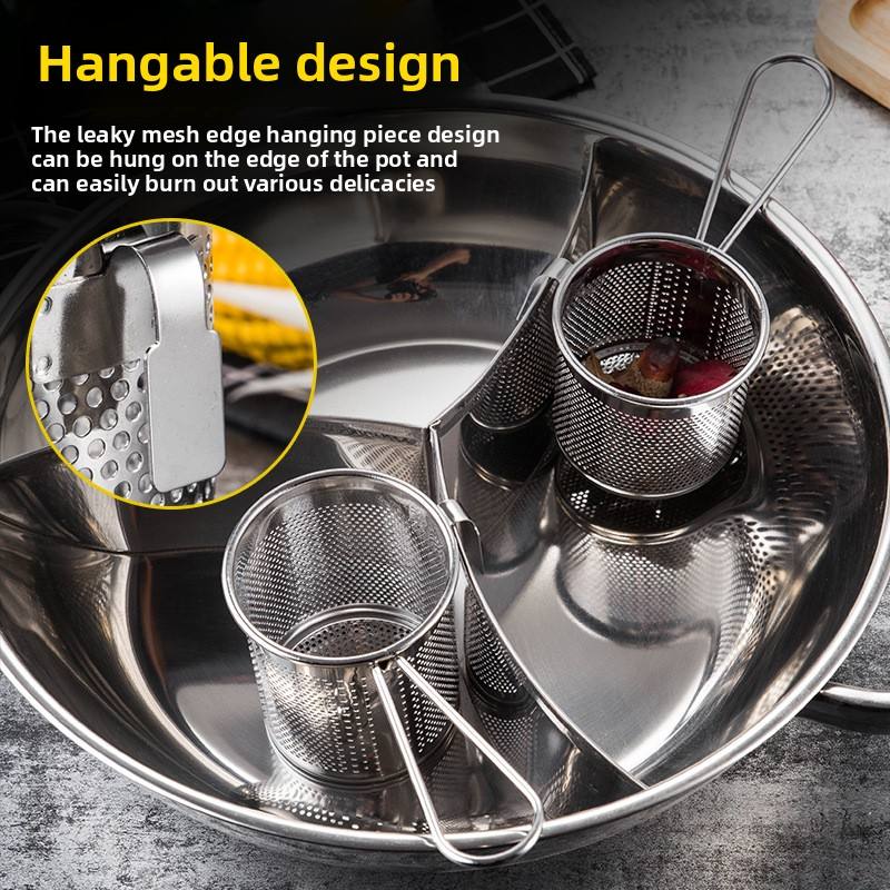 Wire mesh frying basket