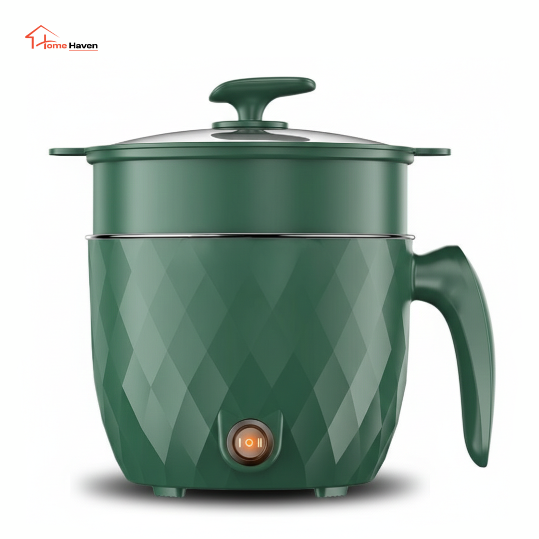 Electric Rice Cooker 1.8L | Multifunctional Rice Cooker with Frying Pan | 600W Fast Cooking Pot